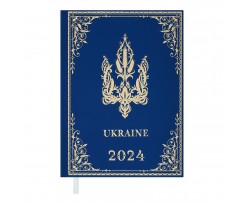 Щоденник датований Buromax Ukraine 2024 A5 336 сторінок блакитний (BM.2128-14)
