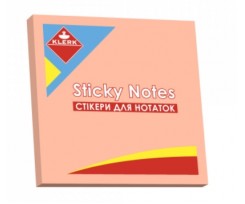 Блок паперу для нотаток Klerk з клейким шаром 76х76 мм 100 штук рожевий (Я43184_KL21507)