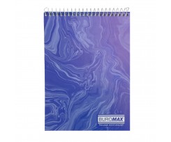 Блокнот на пружине Buromax MARBLE А5 48 листов клетка синий (BM.2472-02)