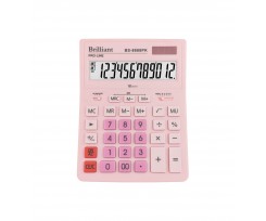 Калькулятор Brilliant 155х205х35 мм 12 розрядний рожевий (BS-8888PK)