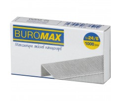 Скоби для степлера №24/6 Buromax нікельовані 1000 штук (BM.4412)