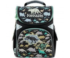 Рюкзак шкільний каркасний GoPack Education, 34x26x13 см, 11 л, поліестер, Dinosaurs (GO20-5001S-12)