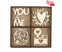 Набір заготовок ROSA TALENT Love you 1 фанера 130х130 мм 12 шт (4823100233712)