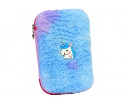 Пенал Cool For School 1 відділення з плюшем та аплікацією блакитний (CF6514-blue)