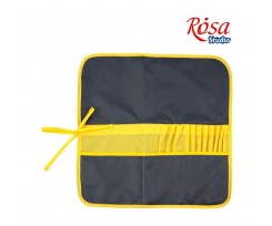 Пенал для пензлів, ROSA Studio 37х37см., тканина, асфальт+жовтий  (231101)