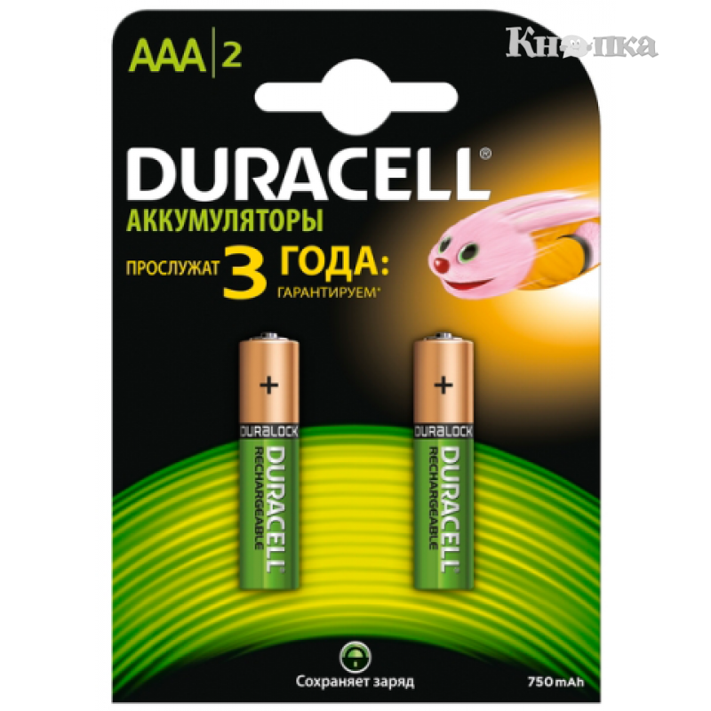 Акумулятор AAA Duracell 750 mAh 2штуки упаковка (s.38769)