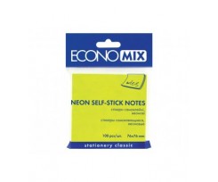 Блок для заметок Economix с клейким слоем 75х75 мм 100 листов желтый (E20932)