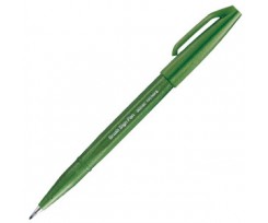 Маркер-пензлик Pentel Brush Sign pen 0.3-2 мм оливковий (SES15C-D2X)