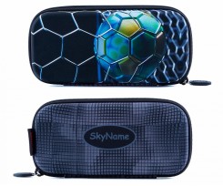 Пенал шкільний SkyName 22.5х4х10.5 см чорний-сірий (P-271)