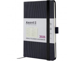 Щотижневик датований 2025 Axent Partner Lines 125x195 мм 192 сторінки чорний (8515-25-01-A)