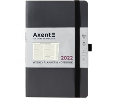 Щотижневик датований Axent Partner Soft Skin 2022 А5- 96 аркушів сірий (8506-22-03-A)