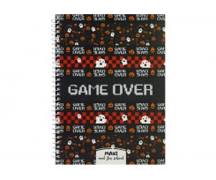 Блокнот Maxi Game Over А5 спіраль 60 аркушів клітинка (MX21213-04)