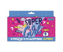 Мел 1Сентябрь Cool girl Jumbo 9 шт цветной (400409)