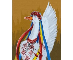 Картина за номерами Ідейка Патріотична гусочка 40х50 см (KHO4354)