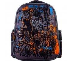 Рюкзак напівкаркасний GoPack Education Skate 38x28x13 см 15 л чорний (GO21-165M-4)