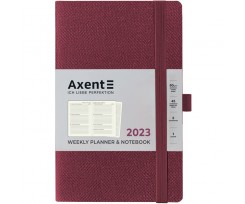 Щотижневик Axent Partner Soft Fabric 125x195 мм 96 аркушів бордо (8514-23-05-A)