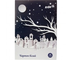 Картон Kite одностороній, 10 аркушів, А4, білий (k17-1254)