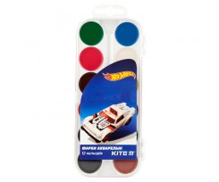 Фарби акварельні Kite Hot Wheels, в пластиковому пеналі, 12 кольорів (hw19-061)