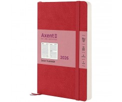 Дневник датированный 2026 Axent Partner Soft Skin 145*210 мм 336 страниц красный (8810-26-06-A)