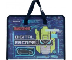 Папка-портфель Kite Transformers на молнии A4 синяя (TF22-202)