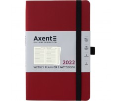 Щотижневик датований Axent Partner Soft Skin 2022 А5- 96 аркушів бордовий (8506-22-37-A)