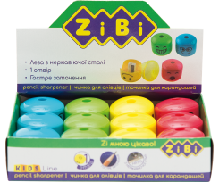 Чинка Zibi Kids line Смайлик з контейнером 12 штук асорті (ZB.5533)