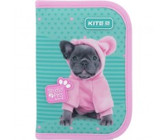 Пенал з наповненням Kite Studio Pets 1 відділення 2 відвороти бірюзовий (SP22-622H-1)