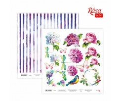 Бумага для скрапбукинга ROSA TALENT Floral Poem 19 двусторонняя 30х30 см 200 г / м2 (5316031)