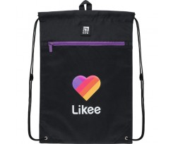Сумка для взуття з кишенею Kite Education Likee 46x33 см чорний (LK22-601M)