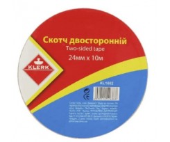 Стрічка клейка Klerk двостороння 24 мм х 10 м прозора (Я12688_KL1602)