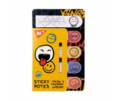 Папір для нотаток Yes Melt Smile із липким шаром набір 100 аркушів асорті (170393)