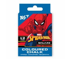 Крейда YES Marvel.Spiderman 10х10 квадратна 12 шт кольорова (400469)