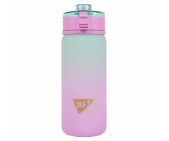 Пляшка для води Yes Glamour soft touch 600 мл рожево-бірюзова (707959)