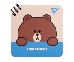 Блокнот Yes Line Friends Brown 110х110 мм 80 листов спираль (151749)