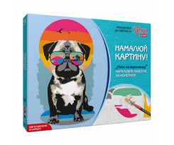 Набір акриловий живопис за номерами ROSA START Мопс на Відпочиноку (N0001352)