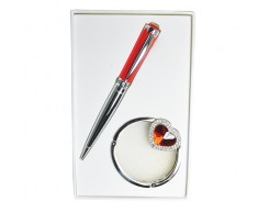 Набір подарунковий Langres Crystal ручка кулькова+гачок для сумки червоний (LS.122028-05)