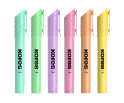 Набір маркерів Kores High Liner Plus Pastel 3-5 мм 6 штук асорті (K36060)