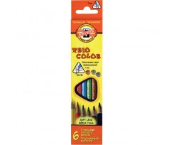 Карандаши цветные Koh-I-Noor Triocolor 3.3 мм 6 штук ассорти (3131)