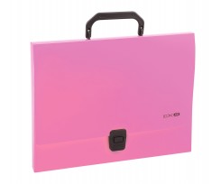 Портфель на застежке Economix 1 отделение A4 пластиковый розовый (E31607-09)
