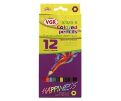 Олівці кольорові VGR Happyness 12 штук асорті (Я17411_10112B-B)