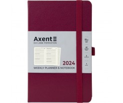Щотижневик 2024 Axent Partner Strong 125х195 мм 96 аркушів винний (8505-24-46-A)