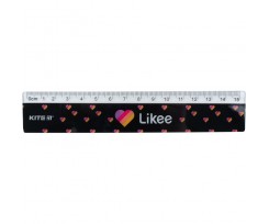 Линейка пластиковая Kite Likee 15 см черная (LK22-090)