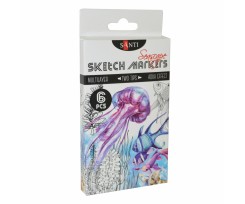 Набір маркерів Santi sketch Seascape 6 шт (390567)