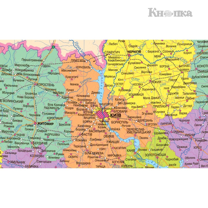 Адміністративна карта ІПТ Україна Адміністративний поділ 61х41 см М1:2 400 000 (4820114950574)
