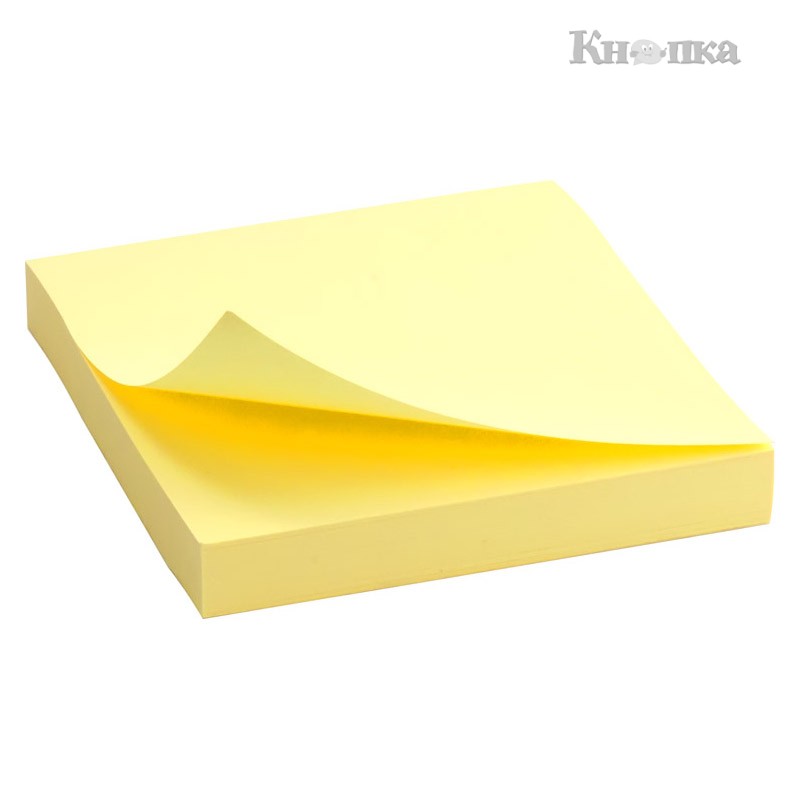 Блок паперу Axent Delta з клейким шаром 75x75 мм 100 аркушів жовтий (D3314-01)
