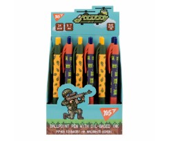 Ручка шариковая Yes 8bit UA Millitary автоматическая 0.7 мм синяя (412115)