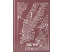 Книга записна Axent Maps New York А4 96 аркушів клітинка рожево-коричнева (8422-543-A)