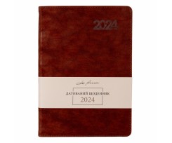 Щоденник датований Leo Planner Case 2024 А5 368 сторінок коричневий (252423)