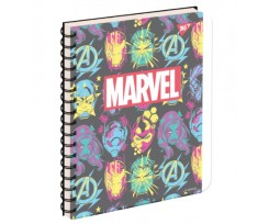 Зошит для записів YES Marvel А5 144 аркуша клітинка чорний (681657)