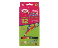 Олівці кольорові VGR Happyness 12 штук асорті (Я16354_10112B)